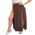 thumbnail image 3 of Womens Plus Size High Waist Waisted Double Split Long Maxi Skirts Beach Party Skirts, 3 of 6