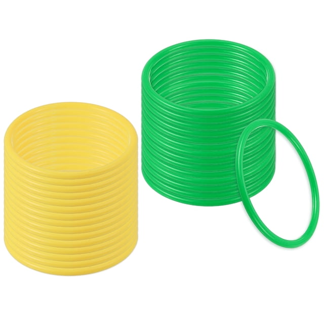 Uxcell Plastic Ring-Toss Rings for Bottles, Carnival Rings Plastic Hoops for Speed and Agility Practice Outdoor Party Favor Yellow/Green 4 inch