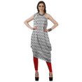 thumbnail image 1 of Moomaya Robe Kurti à une Épaule Imprimée pour Femme, Sans Manches, à Col Bénitier, Style Bohème, Tenue de Soirée de Designer, 1 of 7