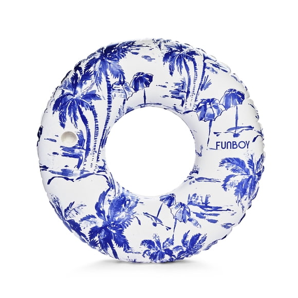 FUNBOY Giant Toile Inflatable Pool Float with Cup Holder 48" |Pool Float for Adults|Inner Tube Swimming Pool Toys Swim Rings | Swimming Pool Accessories & Pool Lounger Float for Pool Party & Summer