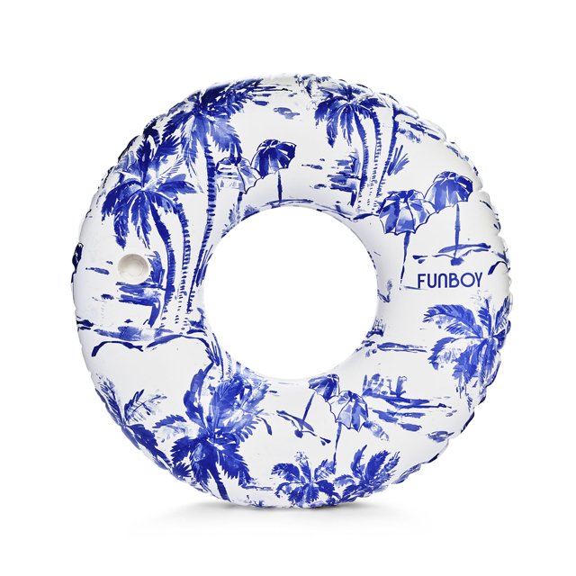 FUNBOY Giant Toile Inflatable Pool Float with Cup Holder 48" |Pool Float for Adults|Inner Tube Swimming Pool Toys Swim Rings | Swimming Pool Accessories & Pool Lounger Float for Pool Party & Summer