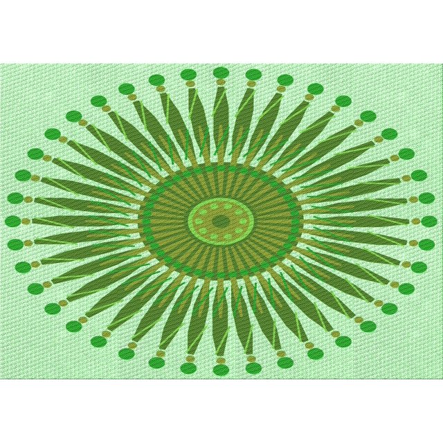 Ahgly Company Machine Washable Indoor Rectangle Transitional Light Green Area Rugs, 4' x 6'