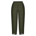 thumbnail image 4 of RXIRUCGD Capris d'Été Confortables et Amples pour Femmes, Couleur Unie, Vert Armée, Taille : 3TG, 4 of 5
