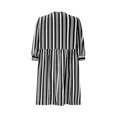 thumbnail image 4 of yoeyez Robes d'Été pour Femmes 2025 Maxi Mignon Manches Bouffantes 3/4 Rayé Nœud Papillon Mini Robe Soleil Col Ras du Cou Décontractée Robes Babydoll Ample Fluide Robe de Plage Noir,m, 4 of 5