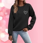 Women's Fashionable Printed Crew Neck Hoodie Half Hoodies Women Fall Womens Sweater Light Hoodies Ladies Color Sweater Women Drop Shoulder Sweatshirt Lady Pants Suits Dressy Sweatshirts for Women 4x
