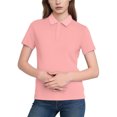 thumbnail image 1 of FRSASU Womens Polo Shirts Short Sleeve Button Lapel Collared Summer Tops Business Casual Basic Tees Pink XXXXL(XXXXL), 1 of 6