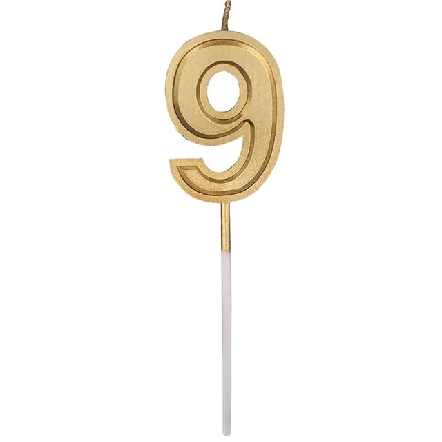 Less Than 5 Candles & Holders Gold Number Birthday Numeral Candles Number Cake Decor for Adults/Kids Party