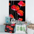 thumbnail image 1 of Designart Abstract Red Flower Detail On Black II Canvas Wall Art, 1 of 4