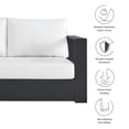 thumbnail image 2 of Modway Tahoe 3-Piece Outdoor Patio Furniture Sectional, White, 2 of 9