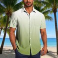 thumbnail image 2 of Pisexur Shirts for Man T Hommes Mode Décontractée Col Rabattu Impression Dégradée Chemise à Manches Courtes Verte, m Chemises de Golf Hommes & Chemises Hommes, 2 of 7