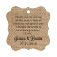thumbnail image 1 of Darling Souvenir Custom Wedding Thank You Message Gift Tags Personalized Party Favor Hang Paper Tags-Burlap-50 Tags, 1 of 1