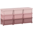 thumbnail image 1 of Qaba 3 Tier Kids Toy Organizer with 9 Plastic Storage Bins, Pink, 1 of 10
