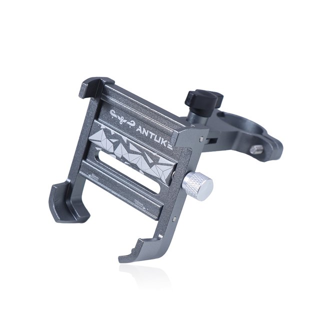QualitChoice Bike Phone Holder Mount Smartphone Stand Bracket Rotating Adjustable Aluminum Alloy Universal Anti-skid Accessory Gray