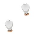 thumbnail image 1 of kurtrusly Necklace Display Bust Smooth Stable for store Showroom Retail Dresser White M 2Set, 1 of 6