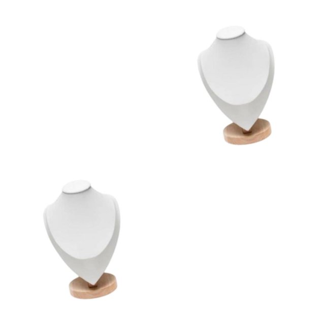 kurtrusly Necklace Display Bust Smooth Stable for store Showroom Retail Dresser White M 2Set