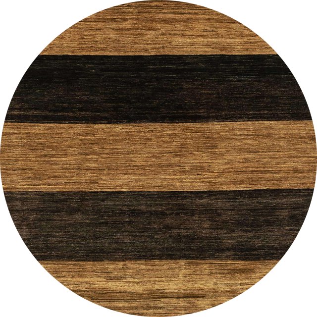Ahgly Company Tapis d'Intérieur Ronds Abstraits Sedona Brun, Tapis de Zone Abstraits, 3 Pieds Rond