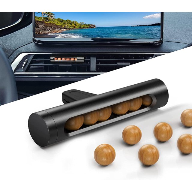 Diffuseur d'Huiles Essentielles pour Voiture, Pince d'Aération, Assainisseur d'Air pour Voiture, Éliminateur d'Odeurs Automobile avec Perles de Parfum Réutilisables