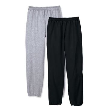 Hanes Mens EcoSmart Fleece 32 Sweatpants 2-Pack, 2XL, Black-Light Steel