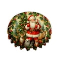 thumbnail image 3 of Yhmxh Christmas Round Tablecloth Christmas Elk Tablecloth 60 Inch Buffalo Plaid Xmas Tree Table Cover Snowflake Waterproof Wipeable Table Cloth for Kitchen Home Farmhouse Decoration Holiday Decor, 3 of 7