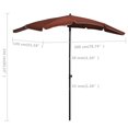 thumbnail image 3 of vidaXL Garden Parasol with Pole 200x130 cm Terracotta, 3 of 3