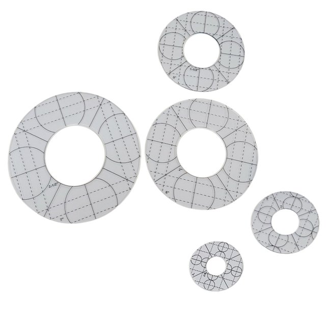 veasfak Quilting Embroidery Template Motion Acrylic Patchwork Cutting Frames Quilt Ruler for Domestic Sewing Machine Pattern Maker DIY Cutting Craft Round