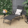 thumbnail image 2 of Costway Chaise Longue Pliante de Patio, Extérieure, Portable, Inclinable, Plage, Noire, 2 of 8