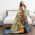 thumbnail image 4 of Fleece Blanket Watercolor Psychedelic Plush Throw Fuzzy Super Soft Reversible Microfiber Flannel Blankets 80"x60", 4 of 4