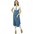 thumbnail image 3 of Bimba Tunique Décontractée pour Femme Mi-Mollet Droite Imprimée en Coton Kurti Kurta, Indigo, 10, 3 of 9