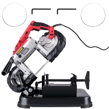 VEVOR Portable Band Saw, 110v Removable Alloy Steel Base Cordless Band Saw, 5 inch Cutting Capacity Hand held Band Saw,Variable Speed Portable Bandsaw, 10amp Motor Deep Cut Band saw for Metal Wood