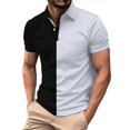 thumbnail image 1 of Styesk T-Shirts pour Hommes Pull à Boutons Manches Courtes Col Rabattu Chemise Haut Blouse, 1 of 4