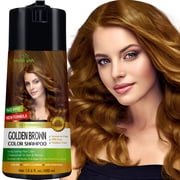 Herbishh Hair Color Shampoo – Enriched Dye Shampoo & Conditioner- PPD Free - Ammonia-Free Hair Dye Shampoo (Golden Brown)