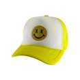thumbnail image 1 of Gravity Threads Smile Face Embroidery Adjustable Trucker Hat - Cross Eye - White/Yellow, 1 of 2