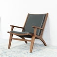 thumbnail image 2 of Margot Mid-Century Modern Tigt Back Genuine Leather Lounge Chair in Black, 2 of 7
