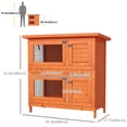 thumbnail image 3 of PawHut 2-Tier Wooden Rabbit Hutch, Small Animal House with 2 Rooms, Yellow, 3 of 10