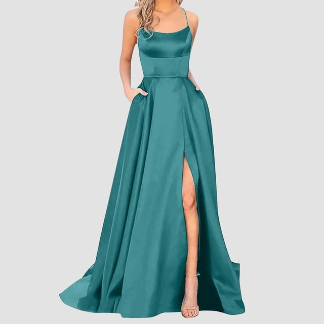 EGNMCR Robes de Soirée pour Femmes, Robes Formelles pour Femmes, Robes de Cocktail pour Femmes Robe Longue Unie à Dos Dégagé avec Bretelles Robe Ajustée à Épaules Dénudées Robe de Soirée pour Femmes Robe pour Femme