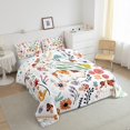 thumbnail image 1 of Cute Cavy King Bedding Comforter Sets for Girls,Mushroom Floral Quilt Cartoon Animal Comforter Set Kids Children,Watercolor Flowers Leaves Toddler Duvet Insert Kawaii Room Decor, 1 of 6