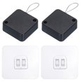 thumbnail image 1 of Unique Bargains Punch Free Automatic Sensor Door Closer ABS Closer with Steel Wire 400G Black 2 Set, 1 of 6