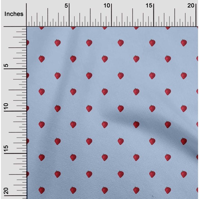 oneOone Polyester Lycra Fabric Strawberry Fruit Print Fabric by Yard 56 Inch Wide