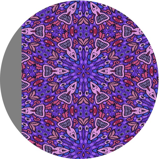 Ahgly Company Tapis d'Intérieur Lavable en Machine Carré Transitionnel Indigo Violet, 3 Pieds Carré