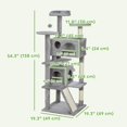 thumbnail image 2 of 54" Light Grey Multi-Level Cat Tree with Scratching Posts & Condo - Playful Activity Tower for Living Room & Bedroom - Durable Particleboard & Sisal Design, 2 of 7
