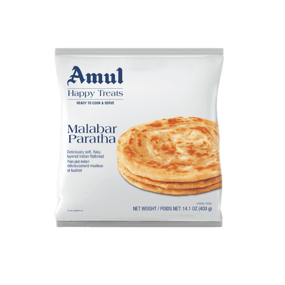 Amul Malabar Paratha 400g, Deliciously soft, flaky layered indian flatbread