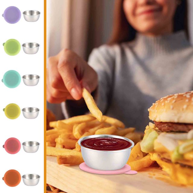 Vaidha Stainless Steel Cover Dressing Cup Tomato Dressing Seasoning Container Cover