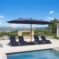 thumbnail image 1 of PURPLE LEAF 15ft Patio Market Umbrella with Solar LED and Base Double-Sided Pool Umbrellas for Pool Beach Deck Backyard Navy Blue, 1 of 9