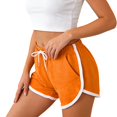 thumbnail image 2 of Womens Athletic Shorts Running Color Block Shorts with Pockets and Drawstring (Orange S), 2 of 4
