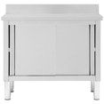 thumbnail image 2 of vidaXL Work Table with Sliding Doors 100x50x(95-97) cm Stainless Steel, 2 of 5