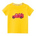 thumbnail image 1 of Penkiiy Haut à Manches Courtes Imprimé Col Rond Mignon pour Garçons et Filles 7-8 Ans Jaune, 1 of 6