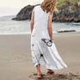 thumbnail image 2 of TJAZFJPA Robes d'Été Petites pour Femmes Mode pour Femmes Col Rond Décontracté Imprimé Pissenlit 3D Sans Poignets Poche Longue Robe Débardeur Robe Décontractée Robe T-Shirt Femmes Robe Satin Noire, 2 of 6