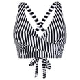 thumbnail image 4 of Women's Tankini Swimwear Set Full Coverage Bikini Top Underwire Support Lace Up Design Push Up Crop Bathing Suit for Summer, 4 of 4