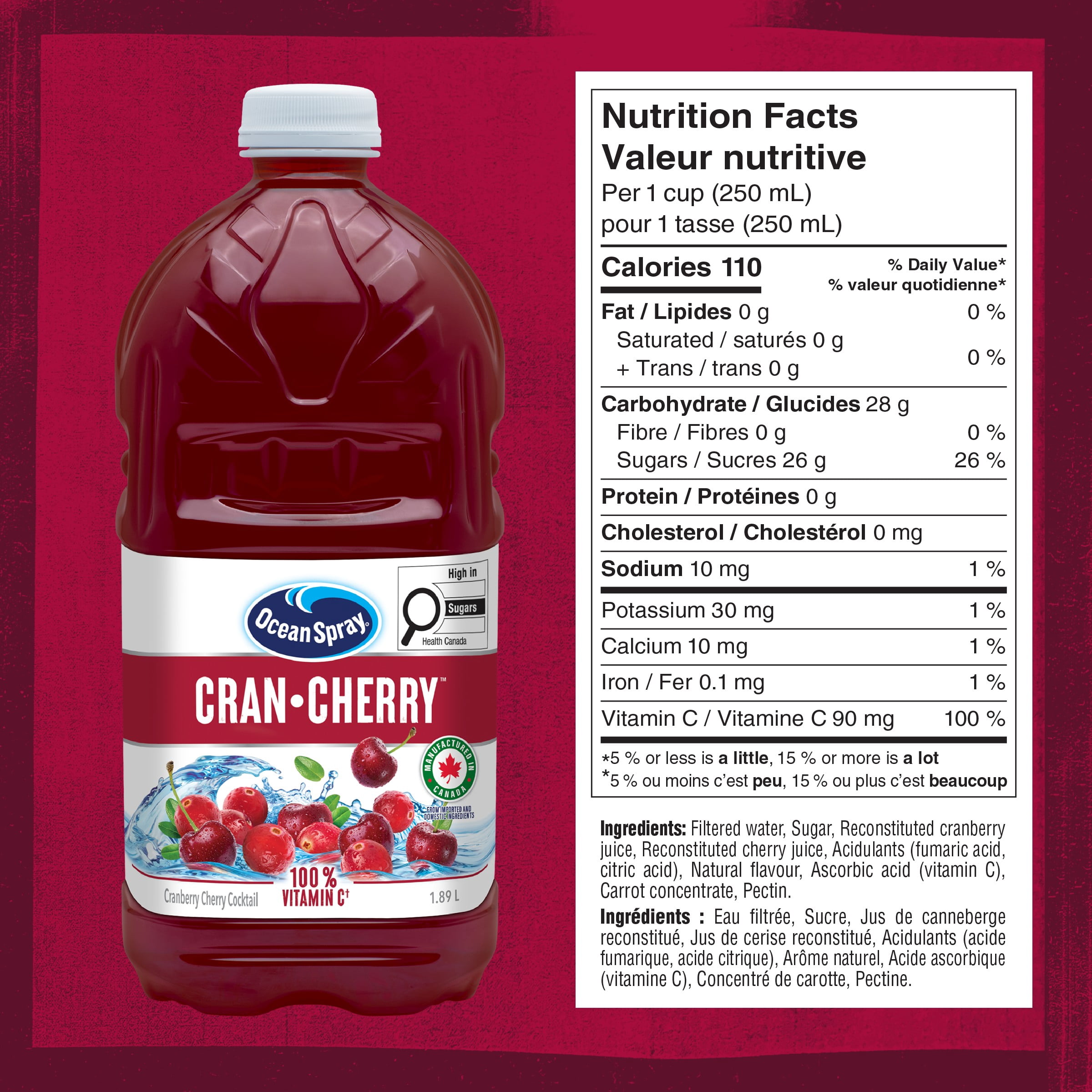 Ocean Spray Cran-Cherry ® Cranberry Cherry Cocktail 1.89L