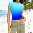 thumbnail image 1 of HongQid Womens Basic Tees Summer Short Sleeve Shirts Slim Fit Tight T Shirt Going Out Tops, 1 of 7